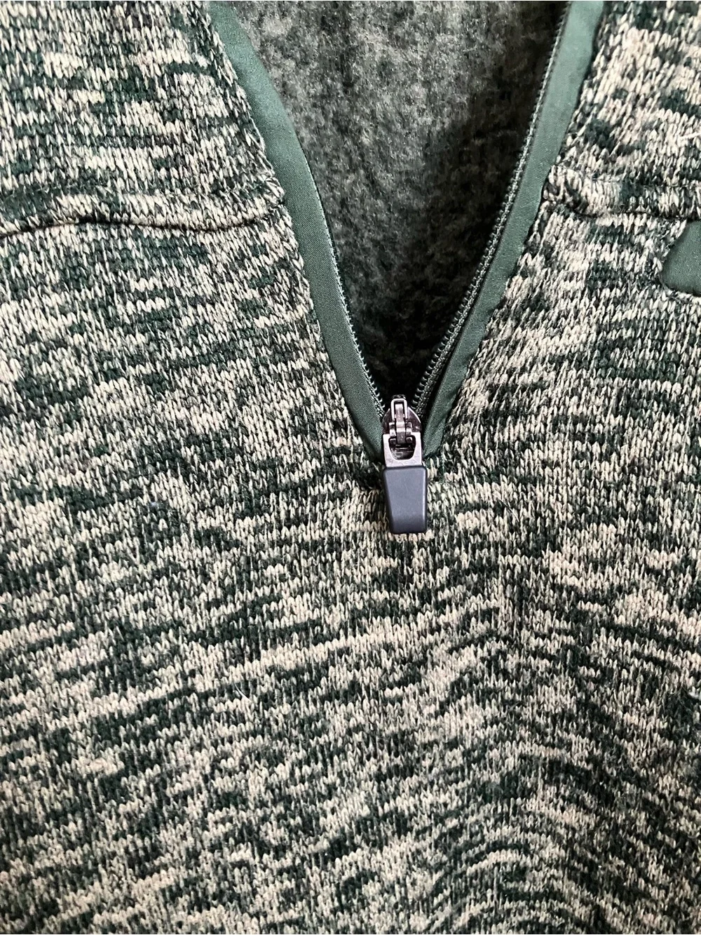 Eddie Bauer Green Marled Half-Zip Pullover